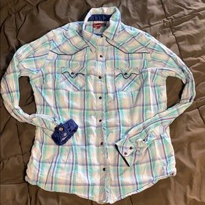 Youth Western button-down w/reflective accents